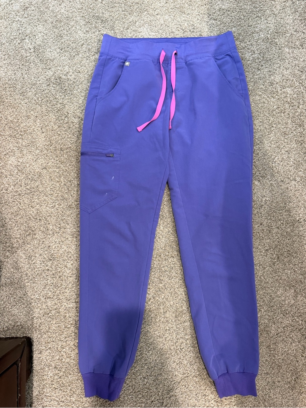 Figs Purple scrubs Pants with Pink Drawstring